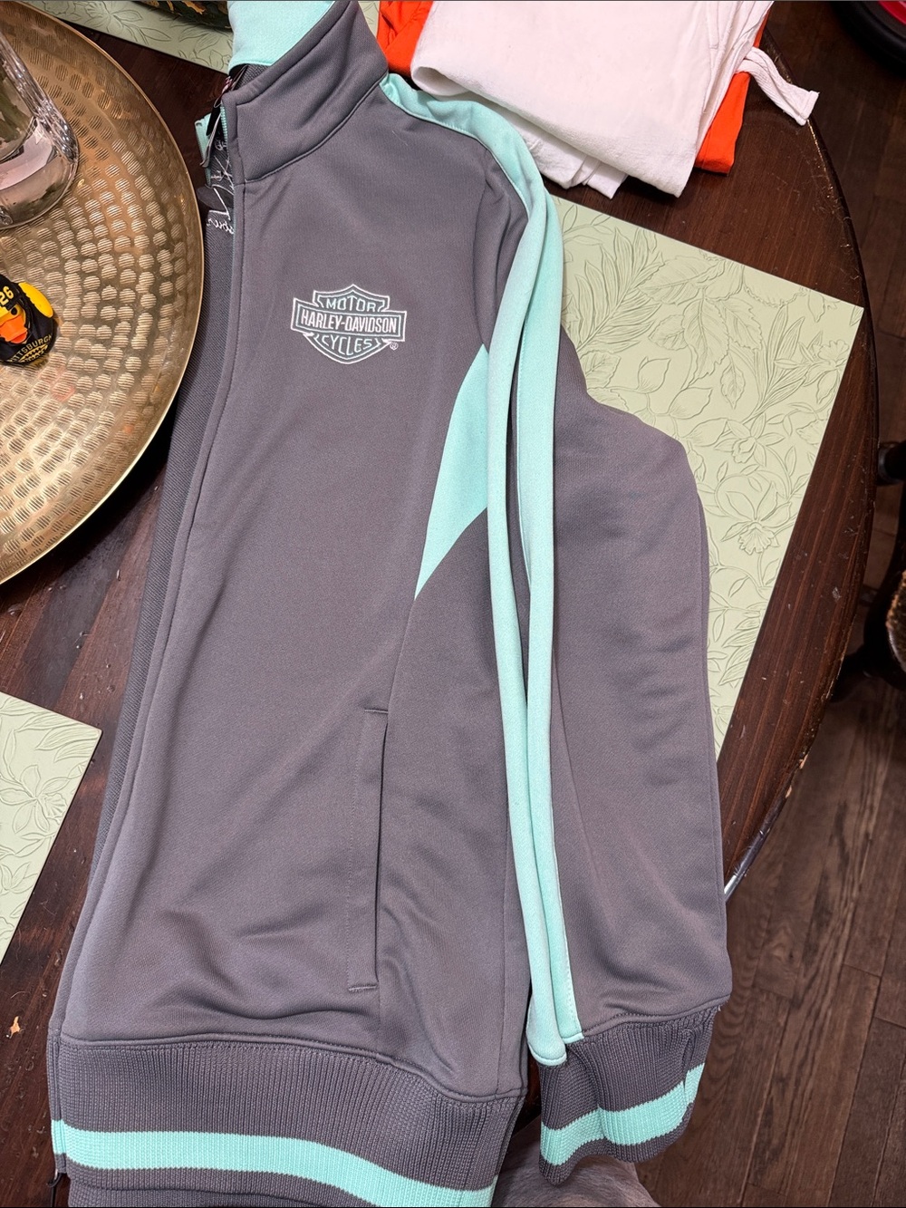 Harley-Davidson Gray & Mint Athletic Zip Jacket